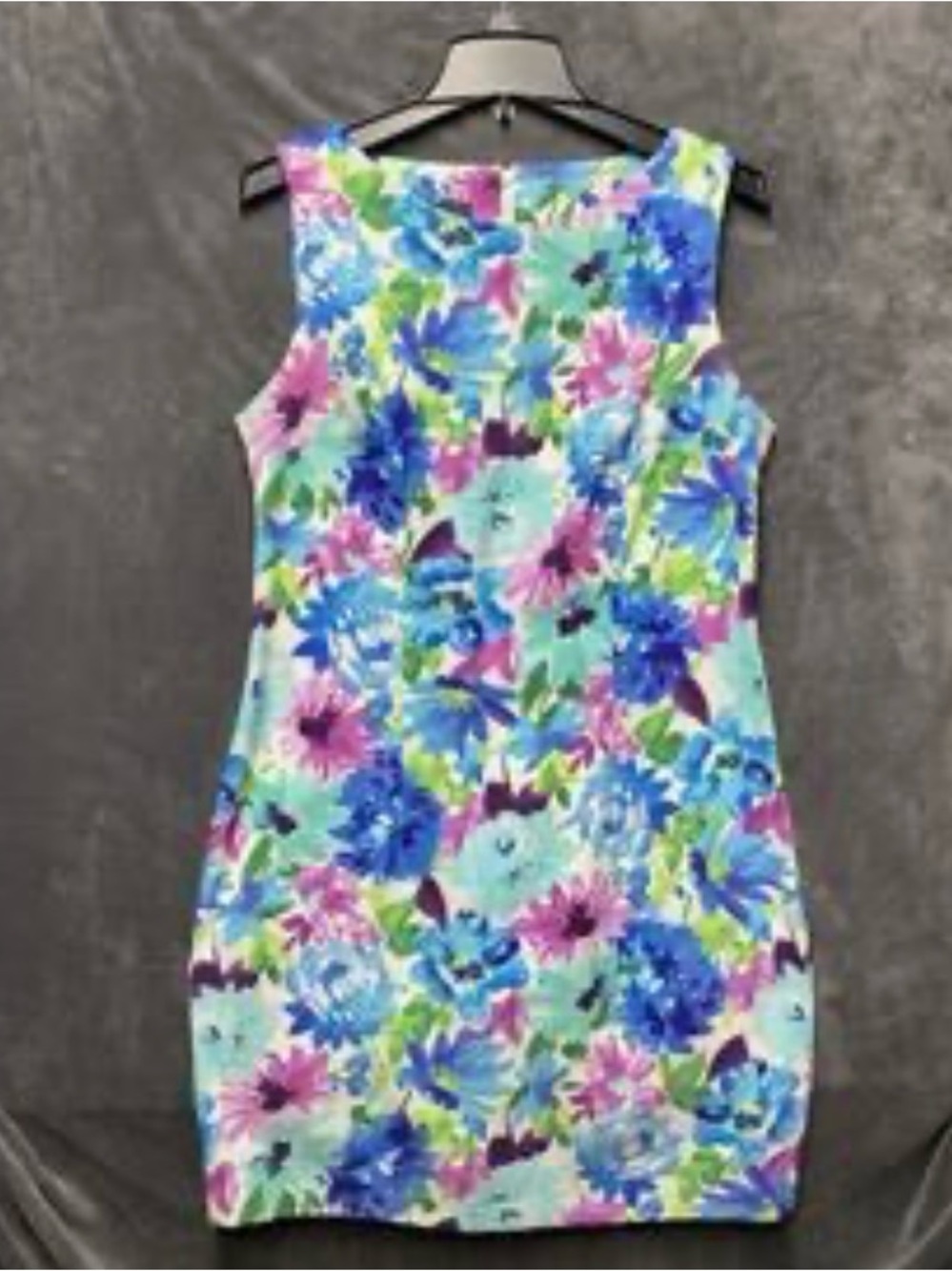 ALYX Petite Floral Shift Dress in Aqua, Blue & Pink
